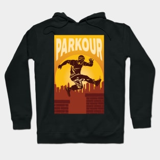 Parkour Freerunner Sunset Retro Themed Gift Hoodie